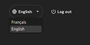 Languages drop down menu